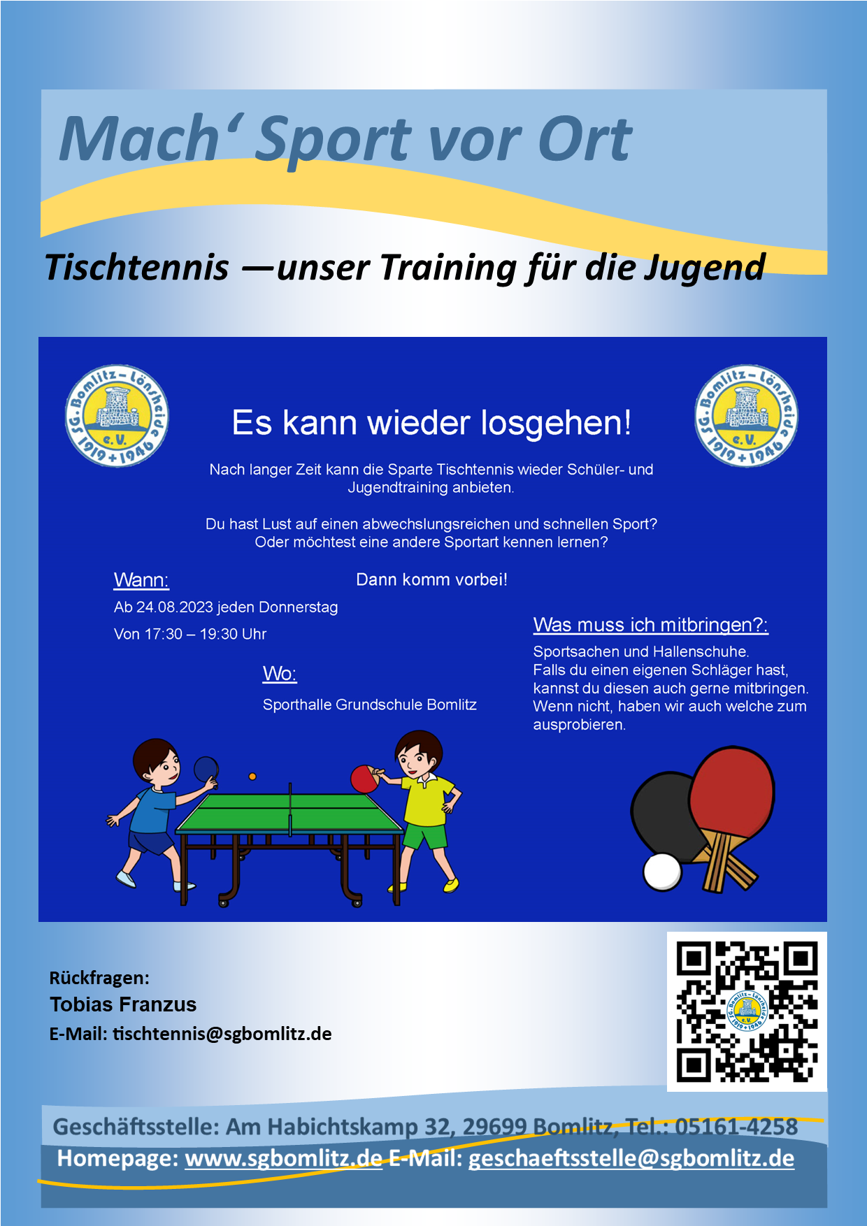 Trainingsstart TT_Jugend